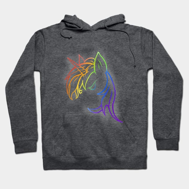 Pride Unicorn Outline Hoodie by Danispolez_illustrations